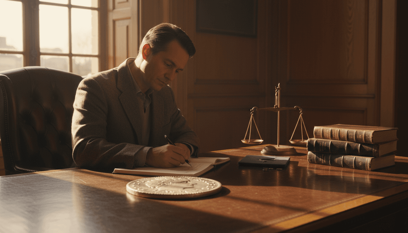 Appraiser documenting coin assessment at desk